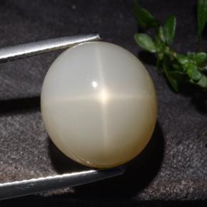 10.60 ct Cream Star Moonstone Gemstone, Star Moonstone Gem in Oval Cabochon Shape for Sale.