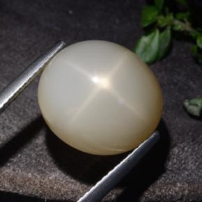 10.60 ct Cream Star Moonstone Stone, Natural Star Moonstone in Oval Cabochon Shape for Sale