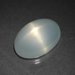 9.84 ct White Star Moonstone Gemstone, Star Moonstone Gem in Oval Cabochon Shape for Sale.