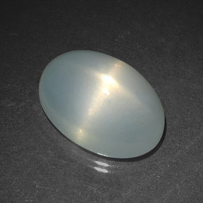 9.84 ct White Star Moonstone Stone, Natural Star Moonstone in Oval Cabochon Shape for Sale