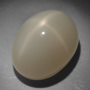 22.59 ct Cream Star Moonstone Gemstone, Star Moonstone Gem in Oval Cabochon Shape for Sale.