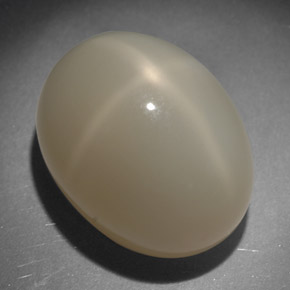 22.59 ct Cream Star Moonstone Stone, Natural Star Moonstone in Oval Cabochon Shape for Sale