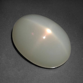 12.41 ct White Star Moonstone Stone, Natural Star Moonstone in Oval Cabochon Shape for Sale