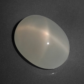 7.39 ct White Star Moonstone Stone, Natural Star Moonstone in Oval Cabochon Shape for Sale