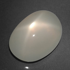 8.23 ct White Star Moonstone Stone, Natural Star Moonstone in Oval Cabochon Shape for Sale