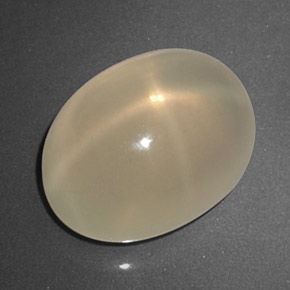5.37 ct Cream Star Moonstone Stone, Natural Star Moonstone in Oval Cabochon Shape for Sale