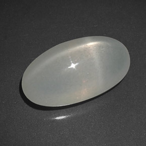 5.58 ct White Star Moonstone Stone, Natural Star Moonstone in Oval Cabochon Shape for Sale