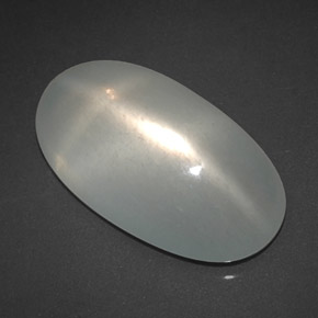 7.24 ct White Star Moonstone Gemstone, Star Moonstone Gem in Oval Cabochon Shape for Sale.