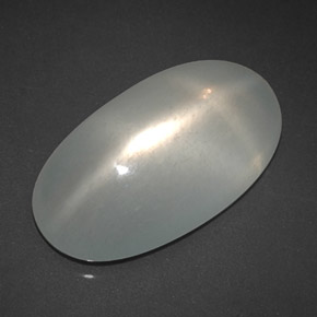 7.24 ct White Star Moonstone Stone, Natural Star Moonstone in Oval Cabochon Shape for Sale