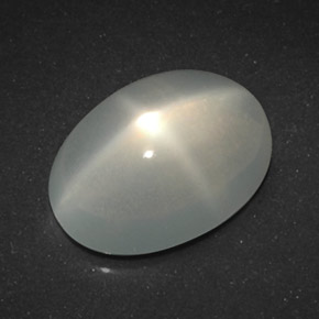 4.64 ct White Star Moonstone Stone, Natural Star Moonstone in Oval Cabochon Shape for Sale
