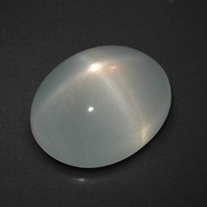 7.76 ct White Star Moonstone Gemstone, Star Moonstone Gem in Oval Cabochon Shape for Sale.
