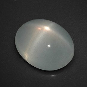 7.76 ct White Star Moonstone Stone, Natural Star Moonstone in Oval Cabochon Shape for Sale