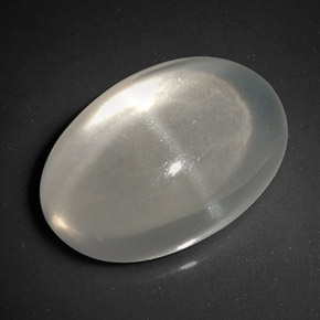 6.09 ct White Star Moonstone Stone, Natural Star Moonstone in Oval Cabochon Shape for Sale
