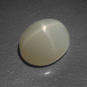 11.17 ct Cream Star Moonstone Stone, Natural Star Moonstone in Oval Cabochon Shape for Sale