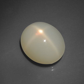 16.96 ct White Star Moonstone Stone, Natural Star Moonstone in Oval Cabochon Shape for Sale