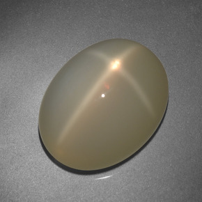 13.92 ct Cream Star Moonstone Stone, Natural Star Moonstone in Oval Cabochon Shape for Sale