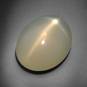 17.30 ct Cream Star Moonstone Stone, Natural Star Moonstone in Oval Cabochon Shape for Sale