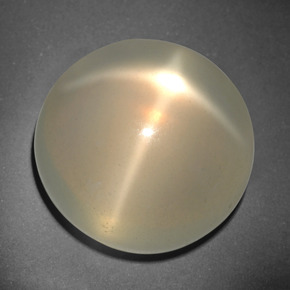 26.12 ct Cream Star Moonstone Stone, Natural Star Moonstone in Round Cabochon Shape for Sale