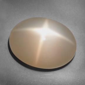 25.39 ct Orange Star Moonstone Stone, Natural Star Moonstone in Oval Cabochon Shape for Sale