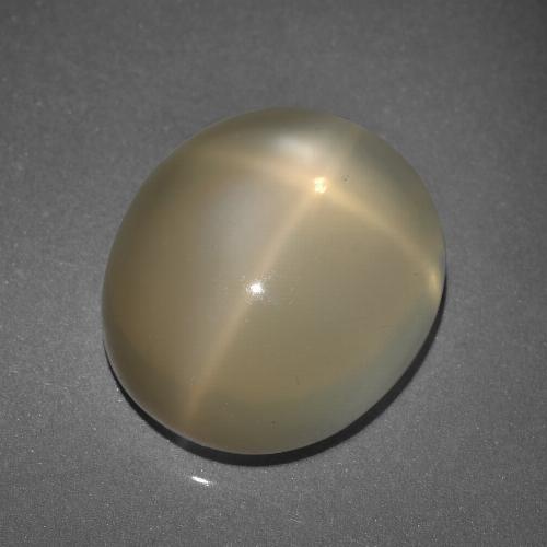 Pierre de Lune Étoilé Orange oval cabochon de l'Inde, 14,9 x 12,7mm, poids de 9,78 ct, pierre gemme naturelle Non traité de pureté Translucide, 1 pièce Pierre de Lune Étoilé, couleur Orange brunâtre, dureté Mohs de 6 à 6.5, Photo A