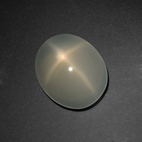 5.74 ct Cream Star Moonstone Stone, Natural Star Moonstone in Oval Cabochon Shape for Sale