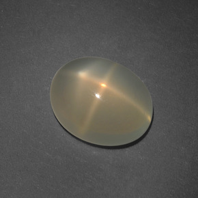 4.88 ct Cream Star Moonstone Stone, Natural Star Moonstone in Oval Cabochon Shape for Sale