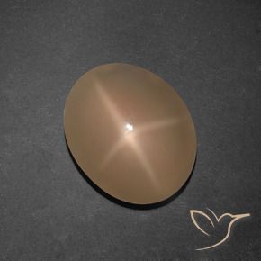 5.92 ct Orange Star Moonstone Stone, Natural Star Moonstone in Oval Cabochon Shape for Sale