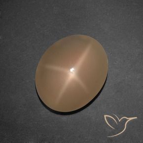 Star Moonstone Gemstone in 13 x 10.5 mm Size for Sale, Star Moonstone Stone in Medium-Dark Orange Color