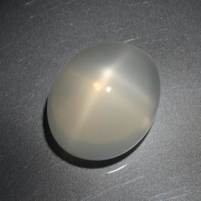 6.00 ct White Star Moonstone Stone, Natural Star Moonstone in Oval Cabochon Shape for Sale
