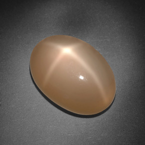 8.01 ct Orange Star Moonstone Stone, Natural Star Moonstone in Oval Cabochon Shape for Sale