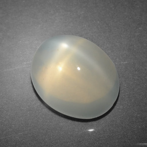 4.02 ct Cream Star Moonstone Stone, Natural Star Moonstone in Oval Cabochon Shape for Sale