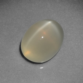 2.87 ct Cream Star Moonstone Stone, Natural Star Moonstone in Oval Cabochon Shape for Sale