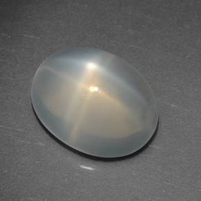 2.55 ct White Star Moonstone Gemstone, Star Moonstone Gem in Oval Cabochon Shape for Sale.