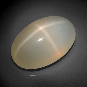 33.90 ct Cream Star Moonstone Stone, Natural Star Moonstone in Oval Cabochon Shape for Sale