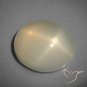 9.32 ct Yellow Star Moonstone Stone, Natural Star Moonstone in Oval Cabochon Shape for Sale