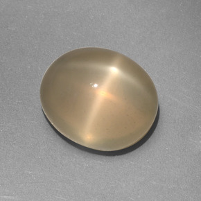 5.25 ct Cream Star Moonstone Gemstone, Star Moonstone Gem in Oval Cabochon Shape for Sale.