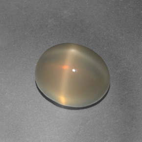 4.97 ct Cream Star Moonstone Stone, Natural Star Moonstone in Oval Cabochon Shape for Sale