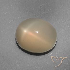7.02 ct Orange Star Moonstone Stone, Natural Star Moonstone in Oval Cabochon Shape for Sale