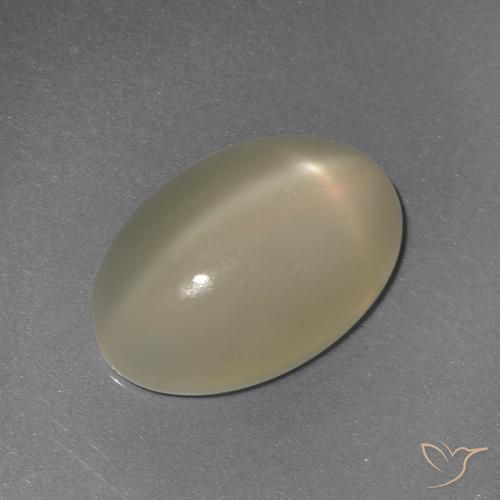 Pierre de Lune Étoilé Jaune clair Ovale 6,72 ct de l'Inde, Dimension 15,7 x 10,4mm, Pierre gemme naturelle Non traité, pureté Translucide, 1 pièce Pierre de Lune Étoilé oval cabochon, dureté de Mohs de 6 à 6.5, Photo A