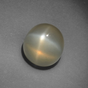 4.15 ct Cream Star Moonstone Gemstone, Star Moonstone Gem in Round Cabochon Shape for Sale.