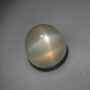 4.15 ct Cream Star Moonstone Stone, Natural Star Moonstone in Round Cabochon Shape for Sale