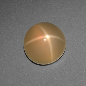 3.78 ct Orange Star Moonstone Stone, Natural Star Moonstone in Round Cabochon Shape for Sale