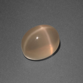 3.26 ct Cream Star Moonstone Gemstone, Star Moonstone Gem in Oval Cabochon Shape for Sale.