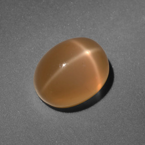 3.38 ct Orange Star Moonstone Gemstone, Star Moonstone Gem in Oval Cabochon Shape for Sale.