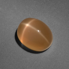 3.38 ct Orange Star Moonstone Stone, Natural Star Moonstone in Oval Cabochon Shape for Sale
