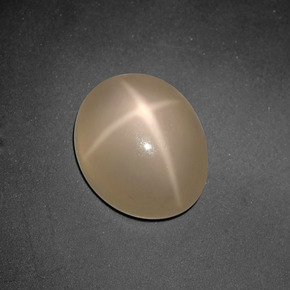 5.32 ct Cream Star Moonstone Gemstone, Star Moonstone Gem in Oval Cabochon Shape for Sale.
