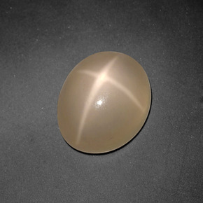 5.32 ct Cream Star Moonstone Stone, Natural Star Moonstone in Oval Cabochon Shape for Sale