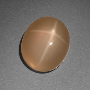 5.30 ct Orange Star Moonstone Gemstone, Star Moonstone Gem in Oval Cabochon Shape for Sale.