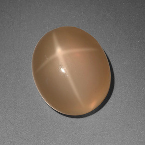 5.30 ct Orange Star Moonstone Stone, Natural Star Moonstone in Oval Cabochon Shape for Sale