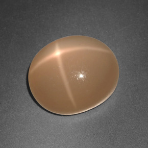 5.77 ct Orange Star Moonstone Stone, Natural Star Moonstone in Oval Cabochon Shape for Sale